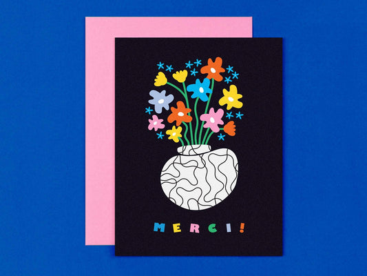 Squiggly Merci Thank You Card
