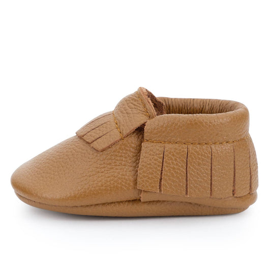 Classic Brown Leather Baby Moccasins