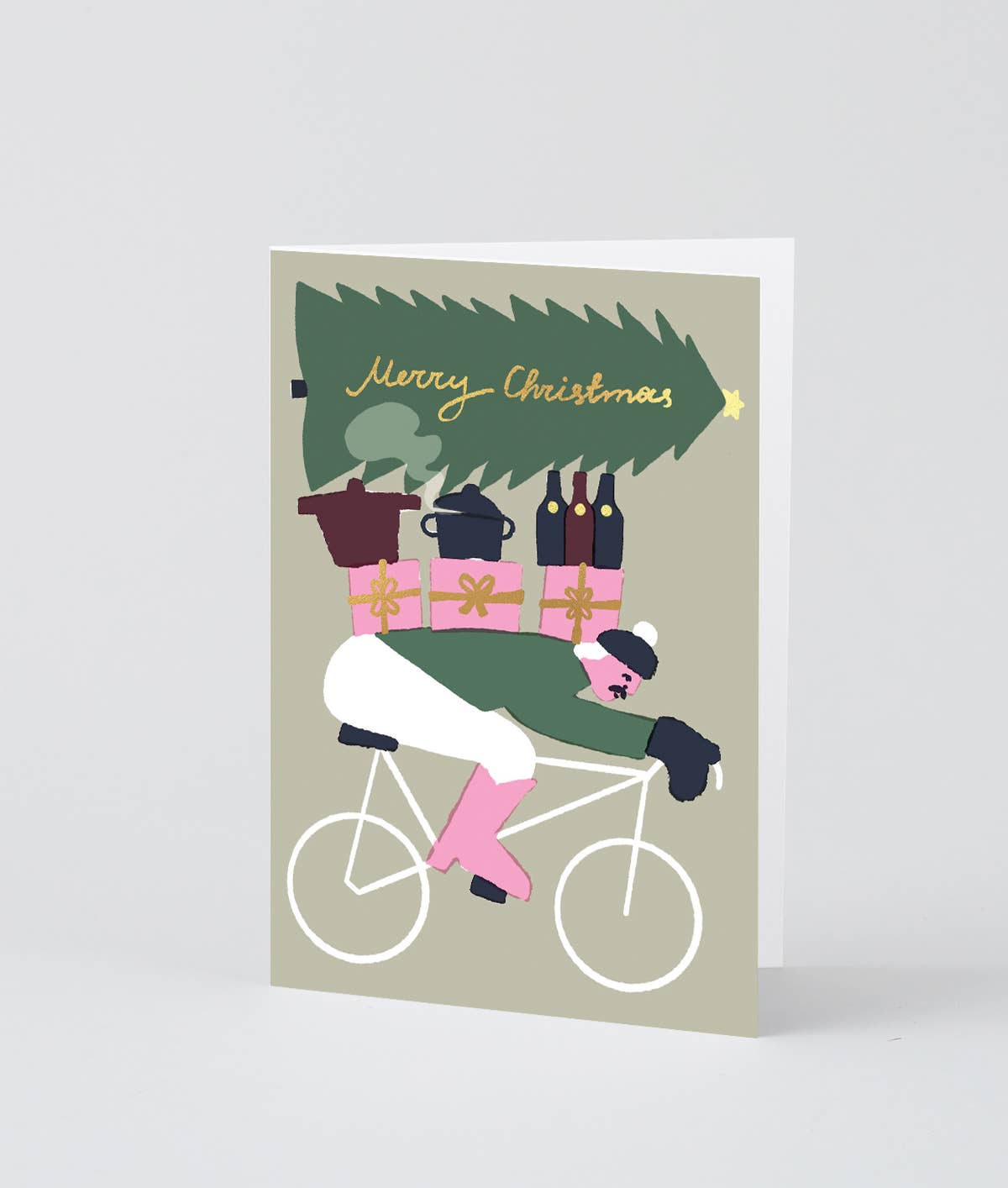 Merry Christmas Biker Holiday Greeting Card