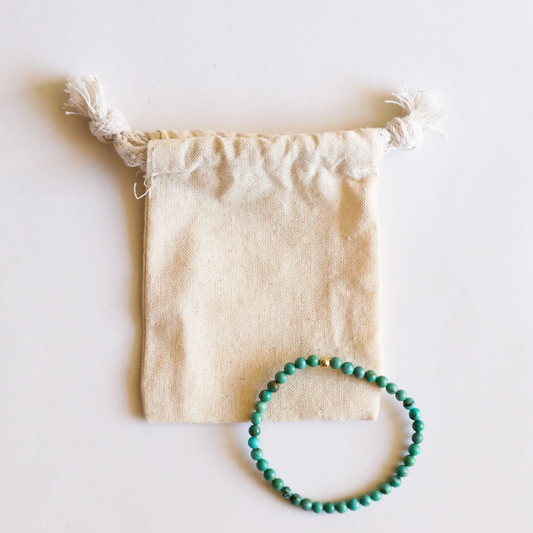 Natural Turquoise + 14k Gold Bracelet