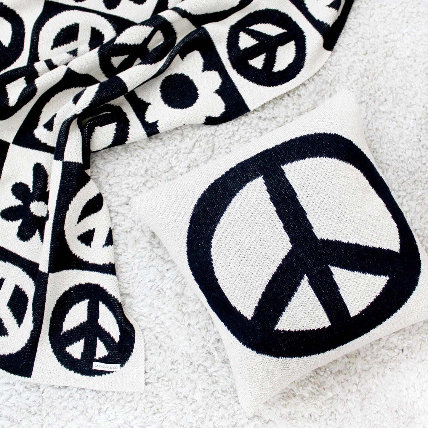 Peace Sign Knit Pillows