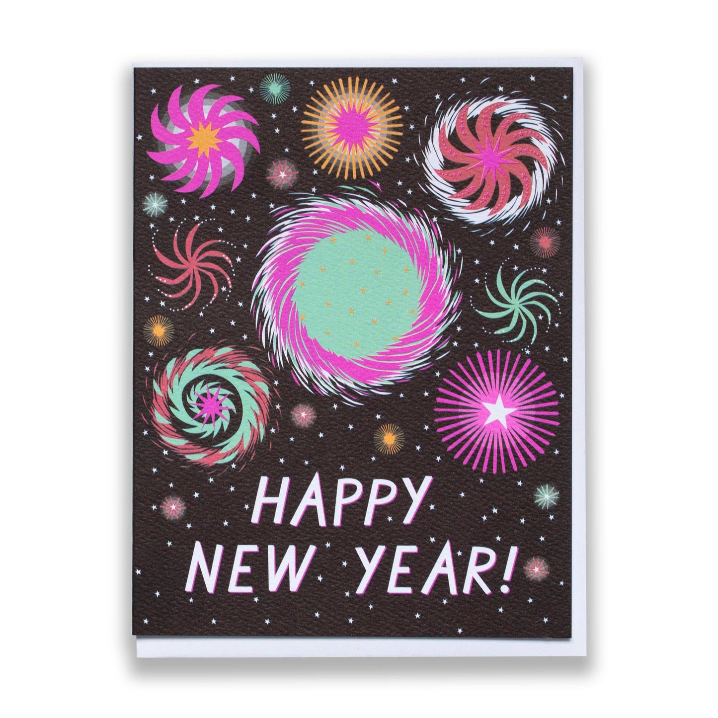 Happy New Year Fireworks Note Card